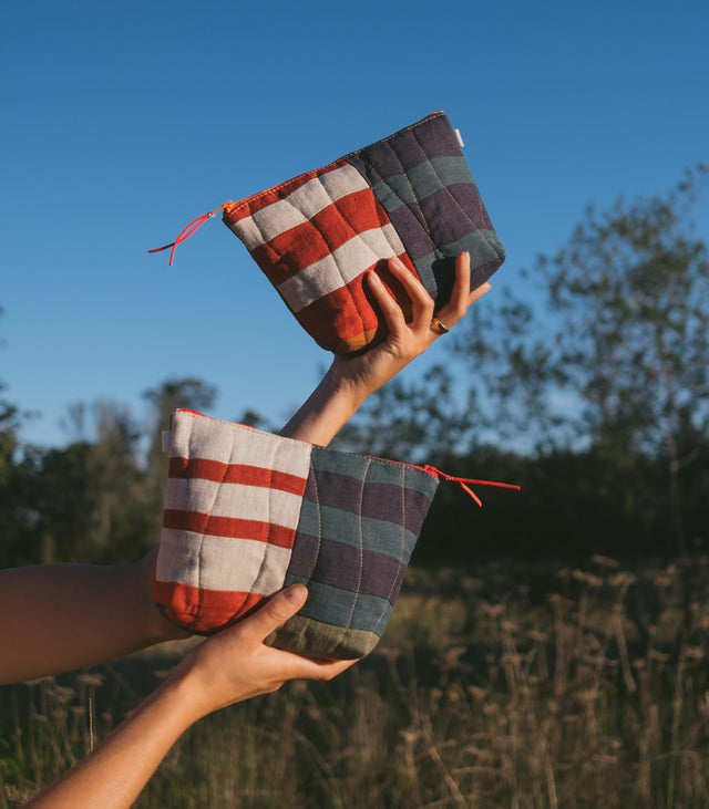 Linen Patchwork Pouch