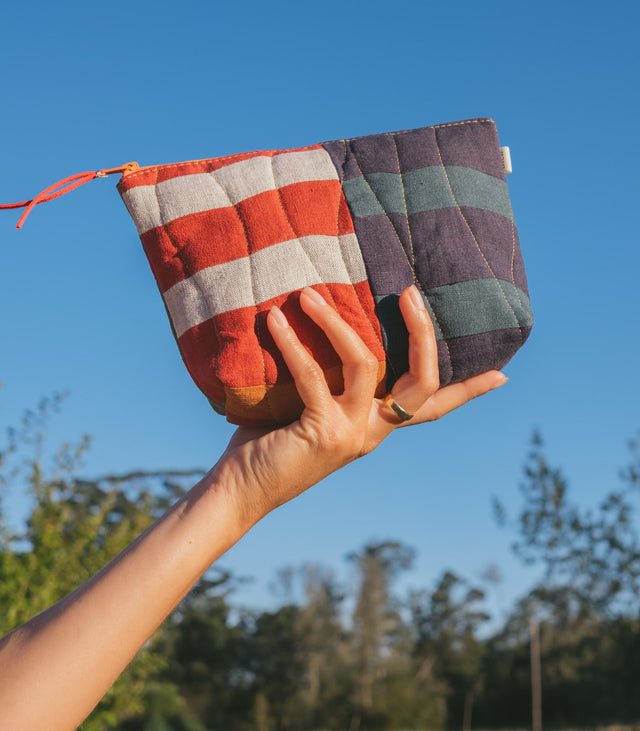 Linen Patchwork Pouch