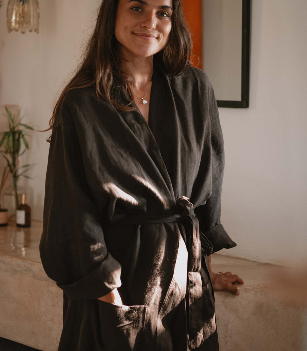 Linen Dressing Gown – Titch Clothing Accessories