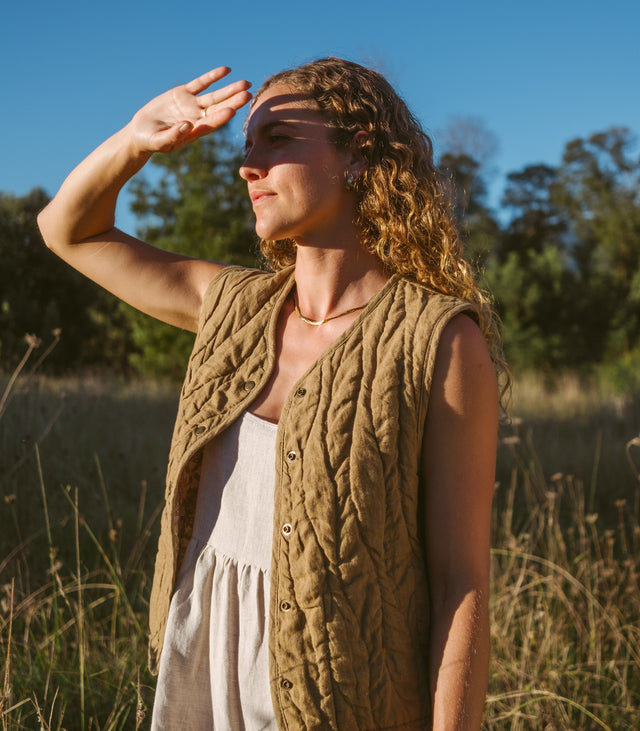 Quilted Linen Vest