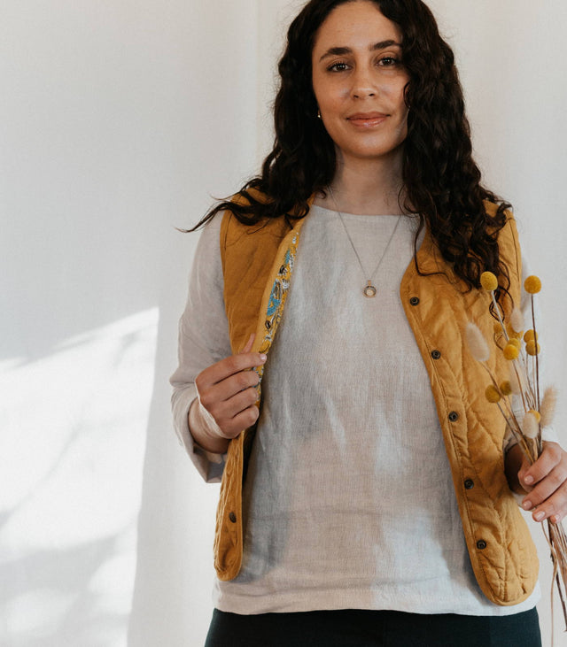 Quilted Linen Vest