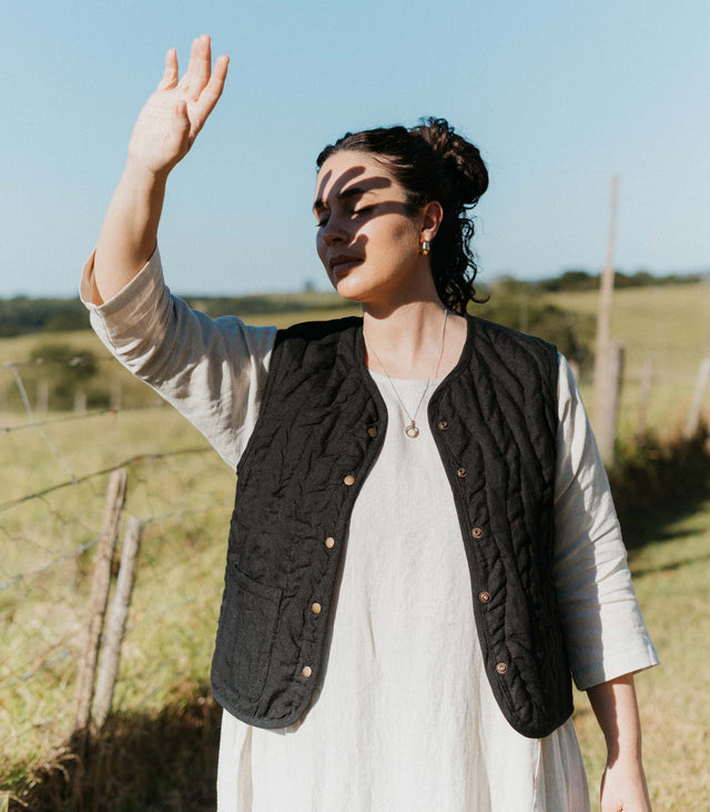 Quilted Linen Vest