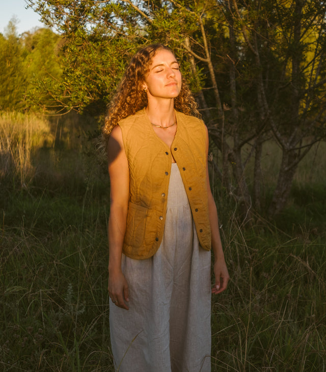 Quilted Linen Vest