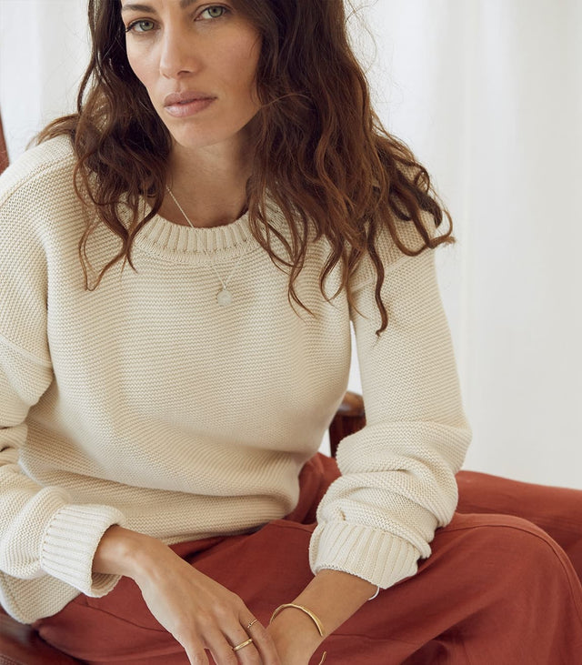 Crew Neck Jersey in eccru - Titch Clothing & Accessories